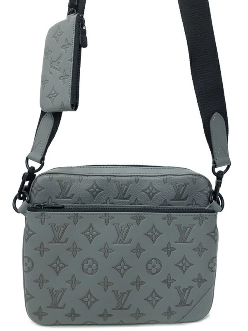 Louis Vuitton Monogram Shadow Black Trio Messenger Shoulder Bag